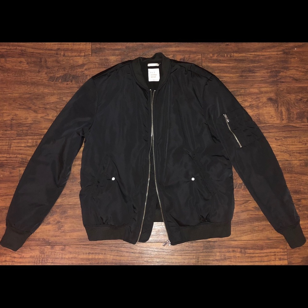 Black Zara TRF Bomber Jacket